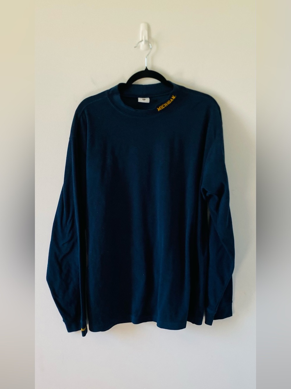 VTG Columbia University of Michigan Fleece Mock Neck Pullover Navy Mens XL